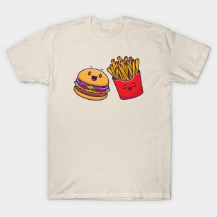 Cute Burger And French Fries T-Shirt